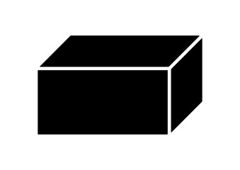 Modern Black Cube Icon for Abstract Art and Geometric Furniture Design Graphics