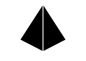 Fototapeta premium Minimalist Double Triangle Icon for Geometric Art and Modern Design Graphics