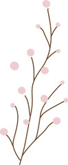 branch of pink cherry blossoms illustration 