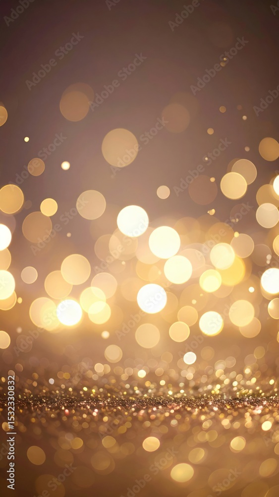 Poster sparkling golden bokeh effect studio digital artwork abstract close-up light and color play