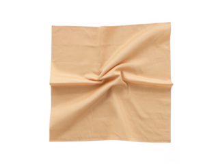 Elegant Peach Fabric Square A Delicate Textile Isolated on White for Designs and Mockups