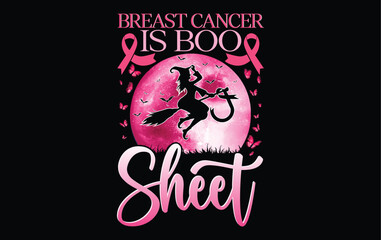 Halloween Breast Cancer Awareness T-Shirt Design | Pink Ribbon | Spooky Cute | Support Tee