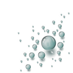 Glass balls on a white background. Scattered glass balls. Vector illustration