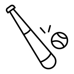 A line style icon of baseball