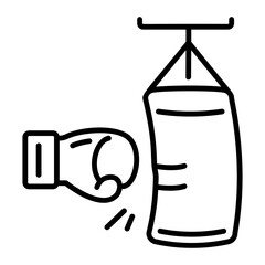 A linear style icon of punching bag