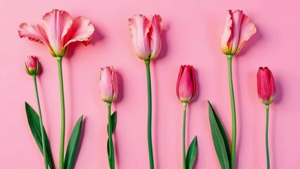 Pattern Lovely beautiful Flower blossom on Pink Background. AI Generative - Powered by Adobe