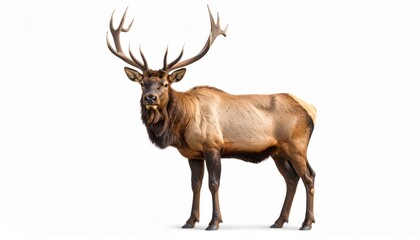 Fototapeta premium Elk over white background, no shadow