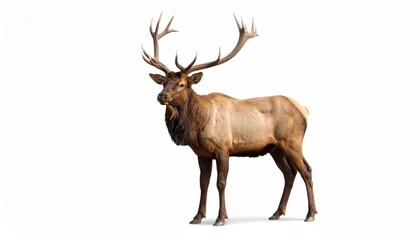 Fototapeta premium Elk over white background, no shadow