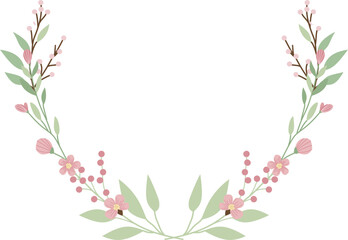 Floral Wreath Frame of Flowers for Wedding Invitation 