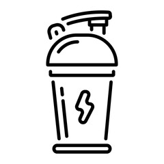 An outline style icon of protein shaker