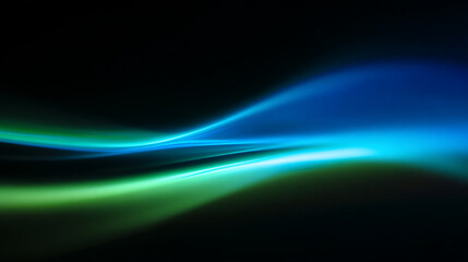 Abstract Blue and Green Wave: A Serene Digital Artwork