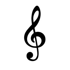 treble clef on white background