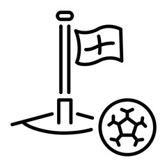 A line style icon of football corner