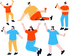 people enjoying party vector illustration