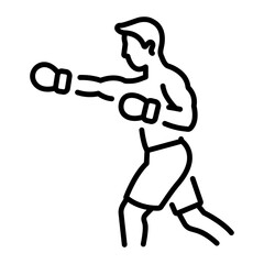 A line style icon showing a boxer
