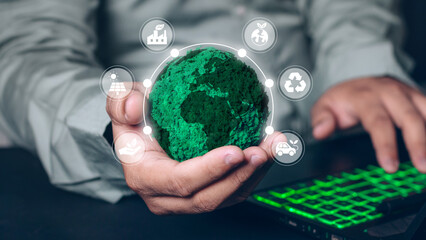 recycle zero waste concept Net zero carbon. Climate neutral long-term strategy.