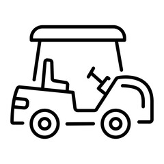 Fototapeta premium An outline style icon of golf cart