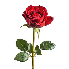 Single crimson rose, dark background