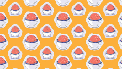 Delicious hand-drawn ice cream pattern—perfect for summer textiles, wallpapers, packaging, and cheerful seasonal designs.