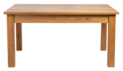 front view of regular wooden table isolated on white