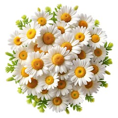 Fototapeta premium Abundant Daisies in a Spherical Arrangement, Presenting a Fresh and Clean Aesthetic