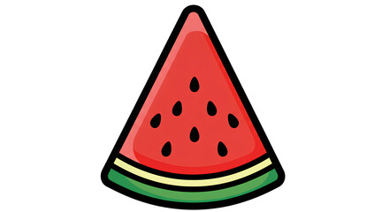Juicy Watermelon Slice Cartoon Illustration Perfect for Summer Designs and Refreshing Projects