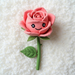 Single Rose Emoji — Elegant Red Rose Floral Illustration