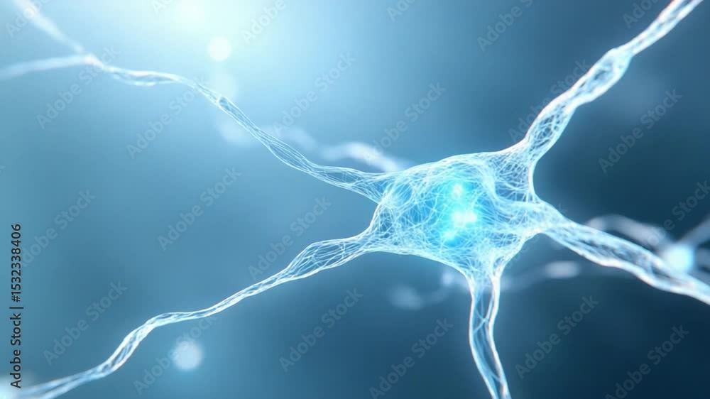 Poster Neural Network Brilliance: An elegant close-up of a vibrant neural network, its complex structure highlighted by captivating light, depicting the intricacies of the human brain