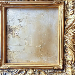 Elegant golden frame with textured background showcasing a minimalist design, ideal for artwork or display, located in a gallery or sophisticated setting