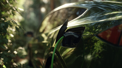 Camouflaged Vehicle in Lush Foliage: A Close-Up Perspective