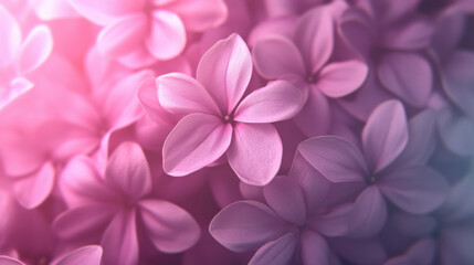 Softly glowing pink flower petals create dreamy and delicate atmosphere with gentle light and smooth texture