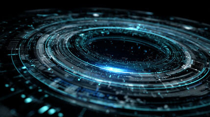 Stunning Abstract Circular Light Vortex: Futuristic Tech Background