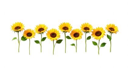Sunflowers in a Row