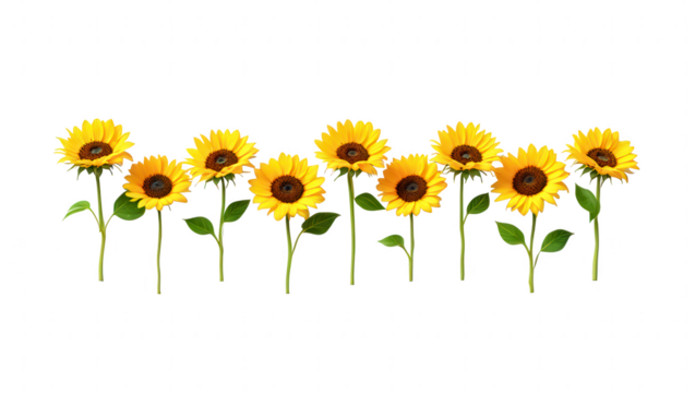 Sunflowers in a Row