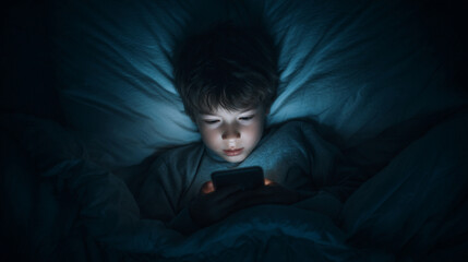 Child Using Phone in Bed at Night: Screen Time and Sleep