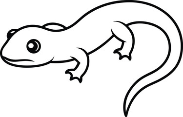 Fototapeta premium newt icon line art vector illustration on transparent background