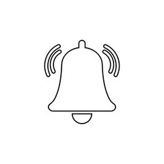 Outline notification bell icon, Notification bell vector icon 