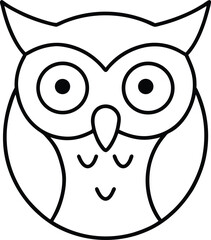 Obraz premium owl head icon line art vector illustration on transparent background