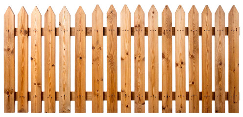 light brown wooden fence isolated on white