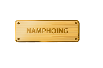Gold rectangular plate with nam phoing text