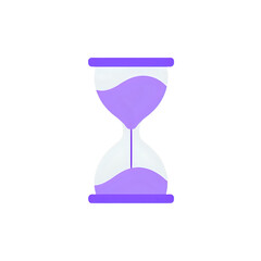 Purple Hourglass Icon: Time Management, Deadline, and Efficiency Symbol