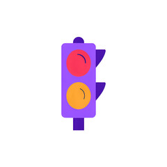 Traffic Light Icon: Red and Amber Signal