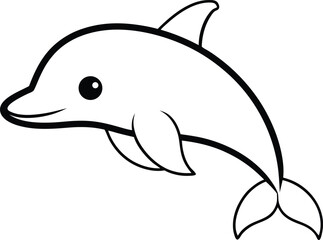 Obraz premium porpoise icon line art vector illustration on transparent background