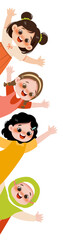 Happy kid illustrations waving hand