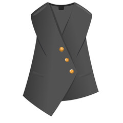 Simple black woman suit jacket illustration.Three button formal wear