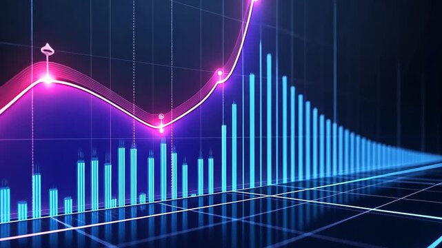 Futuristic financial data visualization