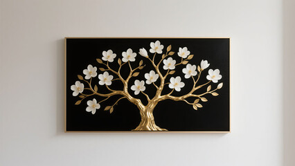 Golden Tree Wall Art Decoration Design and Concept Idea