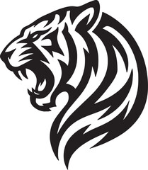 Tiger Head Silhouette: Bold, Fierce & Dynamic Wildlife Illustration