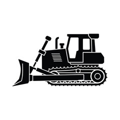 Black silhouette of a bulldozer icon