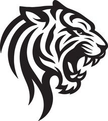 Tiger Head Silhouette: Bold, Fierce & Dynamic Wildlife Illustration